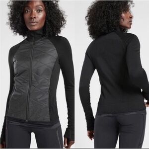 Athleta Insulated Flurry Primaloft Full Zip Quilted Jacket Black Sz M